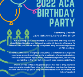 2022 ACA birthday party poster